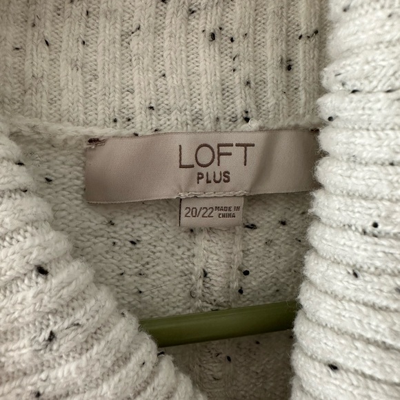 LOFT Plus Striped Turtleneck Poncho Sweater - Size 20/22 - Picture 4 of 4